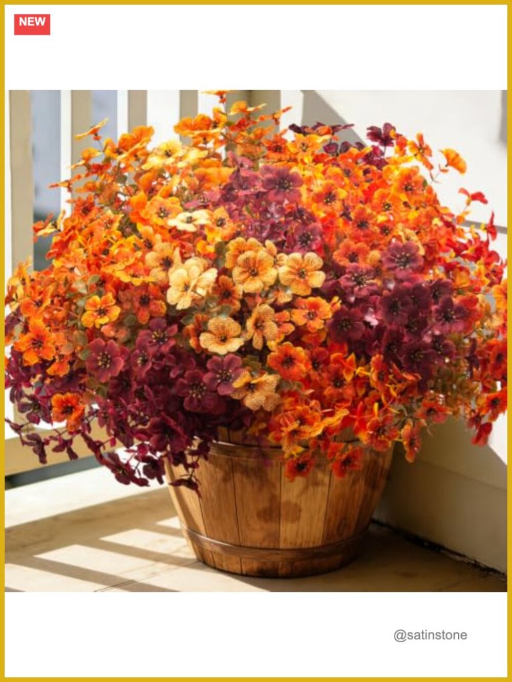 20 Bundles Fall Artificial Mums UV Resistant Outdoor Porch Decor
